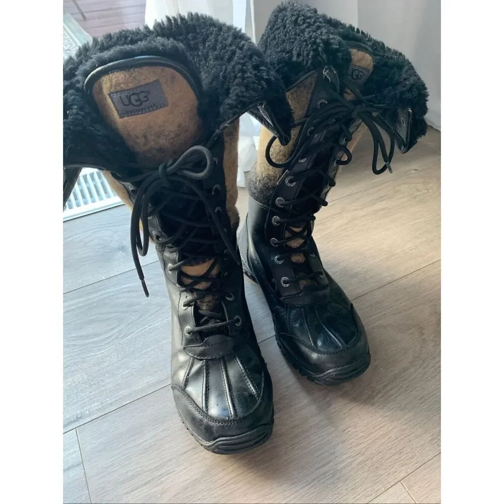 UGG Australia Adirondack Tall Black Brown Ombre size 7